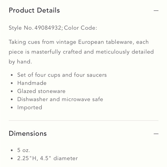 Set of 8 vintage Anthropologie Ville Fleur Cups & Saucers - Picture 4 of 5